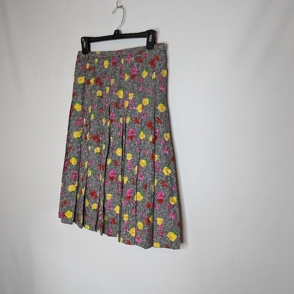 Saks Fifth Ave Skirt by LIHLI Floral Print 100% Silk - Picture 4 of 10